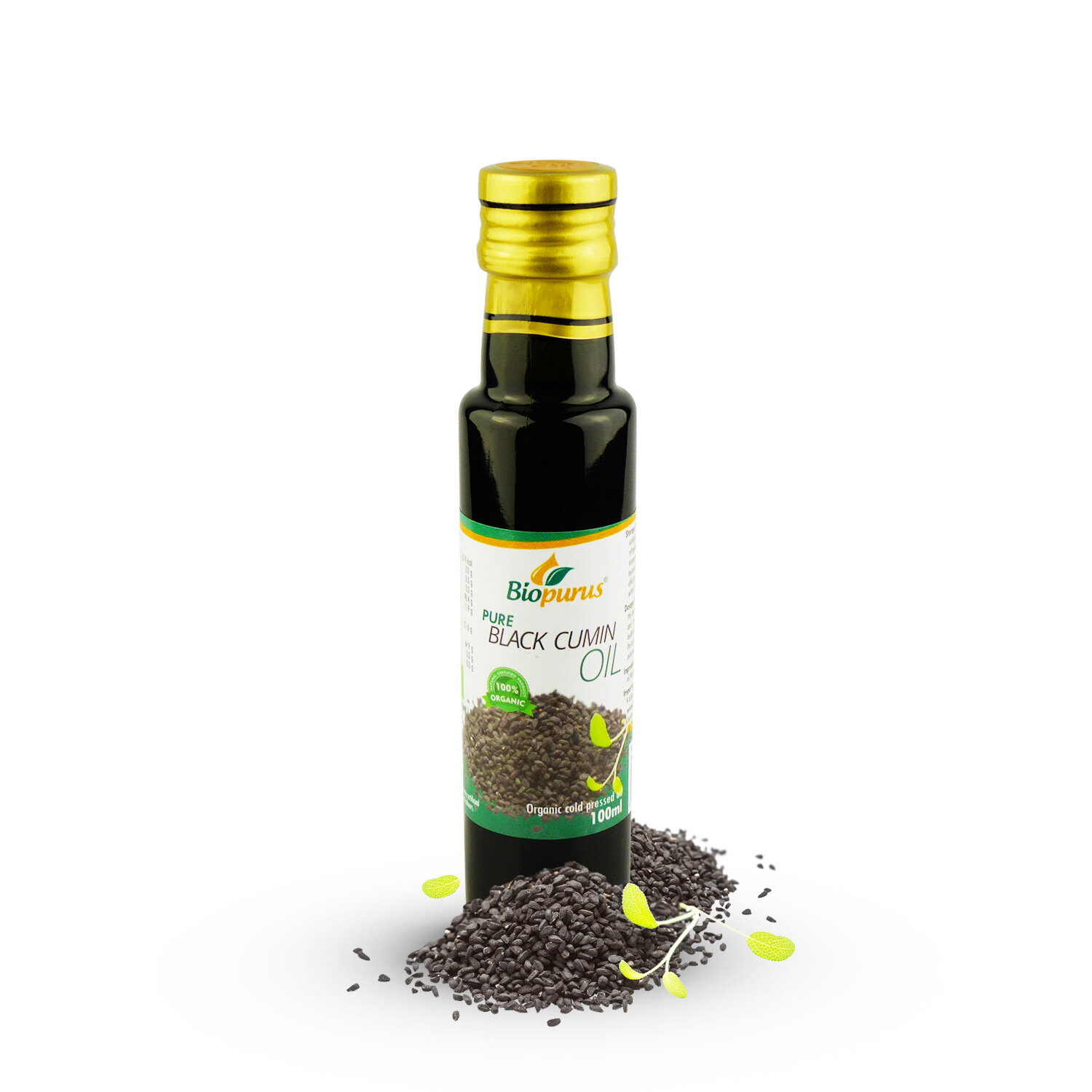 Certified Organic Cold Pressed Black Cumin / Black Seed Oil 100ml Biopurus AT